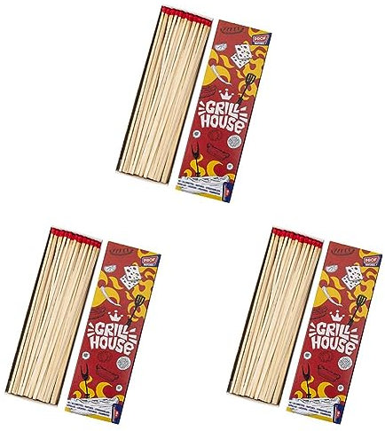 pyro feu Fosforos Extra-Largos 17cm; Caja de 40 Uds Extralargos, Madera, 17 cm (Paquete de 3)