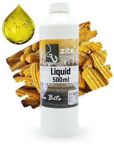 Zite Fishing Liquid Karpfen-Lockstoff 500ml - Naturreines Konzentrat, Universell Verwendbar, Hoher Aminosäureanteil - Ideal für Boilies, Futterkorb & Feederfischen (Süßer Mais)