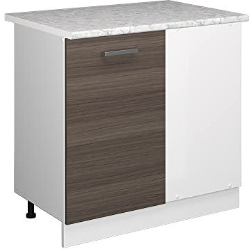 Vicco Eckschrank für Hausrat R-Line, Grau, 86 cm mit Tür, mit Arbeitsplatte
