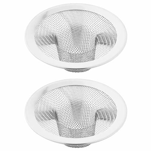 TopHomer Filtro per scarico del lavandino, 2 pezzi, in acciaio inox, filtro per lavello da cucina, bagno, vasca da bagno, doccia, scarico a pavimento, 7 cm (centrale)