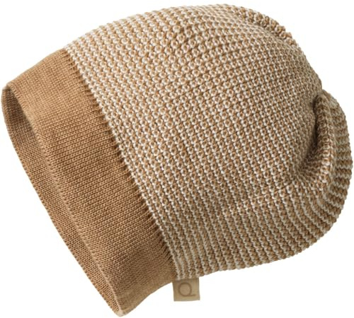 Disana Beanie Baby, Kind - 100% Bio-Merino – atmungsaktiv, bequem & weich - Unisex 42-54 cm – nachhaltig & fair – angenehme Wärme, Kopf an - Made in Germany | Karamell-Natur Gr. 3