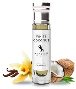 Arabian Opulence FR303 WHITE COCONUT Roll-on Parfümöl | Konzentriertes Parfümöl für den Körper | Langanhaltendes Parfüm auf Ölbasis für Männer und Frauen | Alkoholfreie Flasche Reisegröße (6ml)