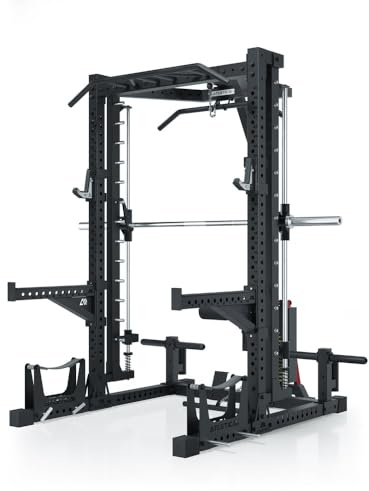 ATLETICA R7 Nemesis Stack Weight Rack à Squat avec multipresse et Traction de 95 kg et Station de Levage de Deadlift Taille 203 cm