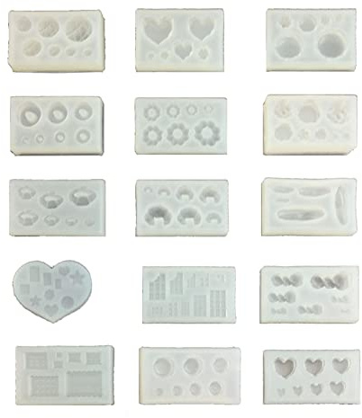 SZYDD Molde de silicona en miniatura para galletas, decoración de tartas, aroma y velas - 15 piezas