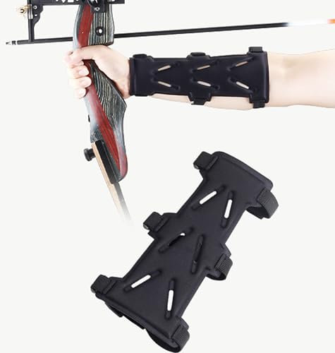Bogenschießen Arm Guard Unterarm Handgelenkschutz Einstellbare 3-Riemen Zubehör für Bogenjagd Bogenschießen Zubehör Fits Jugend/Erwachsene Unisex