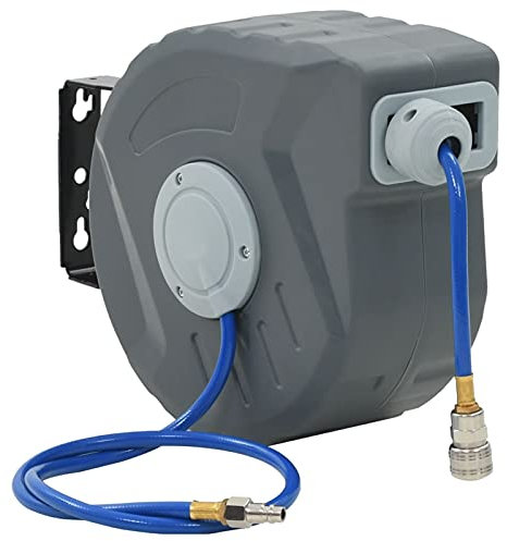 ShGaxin Automatischer Druckluft-Schlauchaufroller 3/8 12 m, Luftschlauch Aufroller, Druckluftschlauch Abroller, Druckluft Aufroller, Wandschlauchhalter, Reifenentleerer