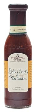 Stonewall Kitchen Baby Back Rib Sauce 330 ml – Sauce BBQ épicée et sucrée avec une note fumée, idéale pour les côtes et le bœuf, pour glacer ou tremper