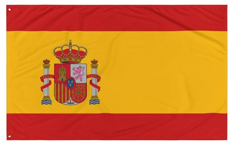 Gemelolandia Bandiera della Spagna Civile 150 x 90 cm Bandiera spagnola resistente con scudo bandiera spagnola decorativa per balcone, auto o interni, design di alta qualità