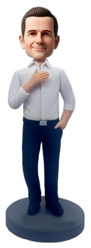 Personalisierte Büroangestellte, Wackelkopf, 15,2 - 20,3 cm, individuelle Business-Figur im Hemd, basierend auf Ihrem Foto, handgefertigtes Geschenk für Geburtstag, Büro, Heimdekoration, Sammlerstück