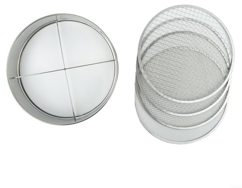 FACAIIO Garden Sieve, 4 In 1 Stainless Steel Soil Sieve Garden Tool For Sieving Top Soil, Stones, Sifting Compost