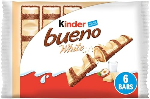 Kinder Bueno White Chocolate Bars, Pack of 3 x 2 (6 Bars)