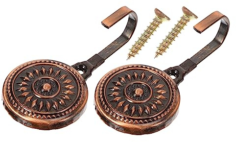 ABOOFAN 2pcs Retro Perforated Wall Hooks for Curtains Removable Heavy Duty Hooks