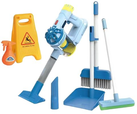 Bambini aspirapolvere che funziona davvero, aspirapolo giocattolo staccabile realistico sicuro con effetti sonori e aspirazione funzionante, set di pulizia dei bambini per la costruzione di