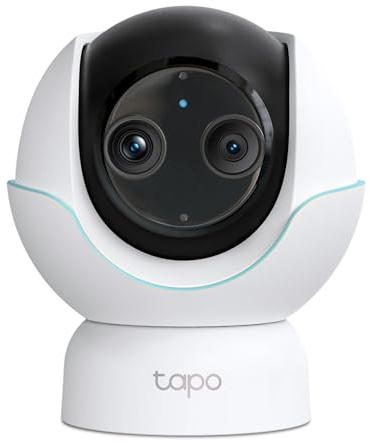 Tapo C840 4MP+2MP Telecamera WiFi Interno a Doppia Lente, Baby Monitor con Visione Notturna, Allarme Urlo, Volto Coperto, Report Sonno, Ninne Nanne e Rumore Bianco, Luce Notturna, MicroSD fino a 512GB