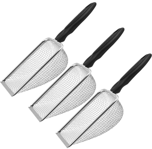 Kronabelle Malla de acero inoxidable de 2 mm, 3,8 mm, 5 mm, tamiz de suelo de jardín con mango de plástico negro, 3 tamices de arena, tamices de compost, herramientas de jardinería con mango