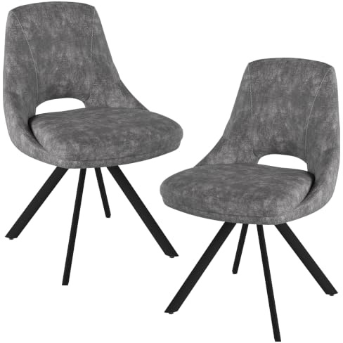 JIEXI Esszimmerstuhl 2er Set – Exklusive Esszimmerstühle für Wohnzimmerstühle Küchenstühle, Gepolstert, Modern Robust Hochwertige Stühle, Ergonomischer Esszimmerstuhl im Design-Look (Grau 2 Stühle)
