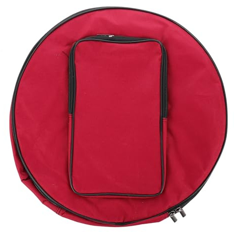 Rot Gepolsterte Schlagzeugtasche für 13-14 Zoll Snare Drum mit Trageriemen | Oxford Stoff, Tragbar für Auftritte im Freien, Zubehör für Schlaginstrumente, Robustes Modell