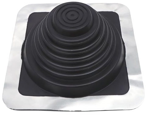 Zadery Metal Roofing Pipe Flashing Boot, for Tube OD 1/4 to 5, Square Base Silicone Flashing Boot for Wood Stoves, Chimneys, Exhaust Vents,