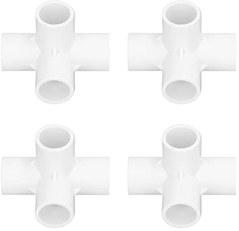 Naroote Raccordi per Tubi in PVC a 6 Vie Connettore a Gomito Durevole per Strutture Esterne 10 Pezzi per Supporto da Giardino Diametro Interno in PVC 20 Mm (WHITE)