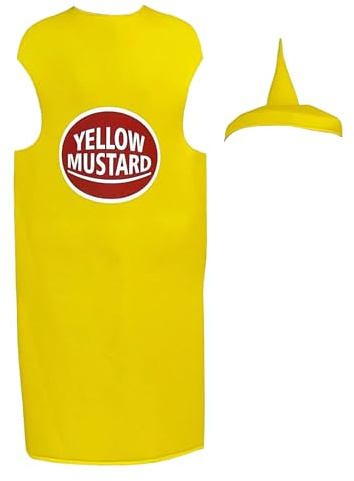 ner Cosplay-Anzug – realistischer gelber Quetschflaschen-Look, 102 x 70 cm, ärmelloses Jumpsuit-Design aus weichem Stoff | Unisex-Erwachsene Lebensmittel-Rollenspielbekleidung für Thanksgiving-Bühnent