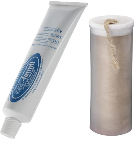 Schläfer - Kit Sigillante Professionale con Canapa Idraulica e Pasta Sigillante 185815 per Filetti in Metallo e Plastica, Raccordi di Rubinetti, Valvole, Tubi di Scarico e Carico, Conf. di 2 Pz