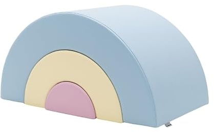 IGLU SOFT PLAY Indoor Kletterbogen (Pastel, Rainbow) | Firm Step Schaumstoff | Veganes Leder | CE-zertifiziert | Fördert Klettern & Motorik | Leicht zu Reinigen | Leicht