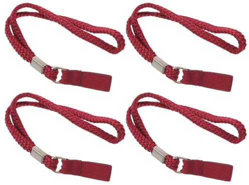 VICASKY Lot de 4 Dragonnes Rouge Foncé pour Cannes et Bâtons de Marche, Dragonnes de Poignet en Nylon Ergonomique, Cordes Porte-bâton Universelles pour Randonnée et Aides la Mobilité