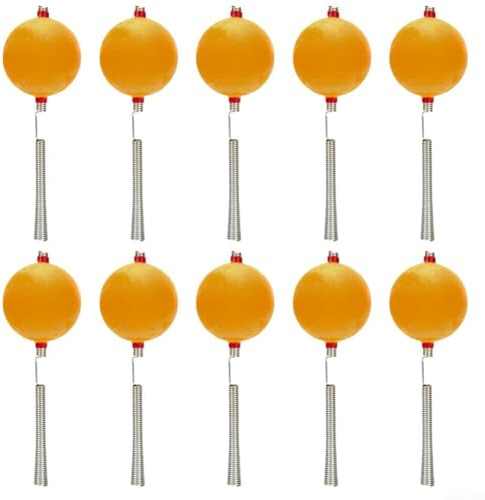 Juego de 10 plantillas de pesca en hielo con peso equilibrado de precisión y patrón de sonajero consistente para un cebo eficaz (10 piezas amarillas)
