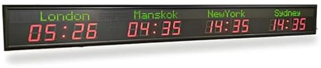 Horloge mondiale numérique multi-fuseaux horaires for les bureaux et les hôtels, affichage LED for 3/4/5/6 for les entreprises Modes multiples
