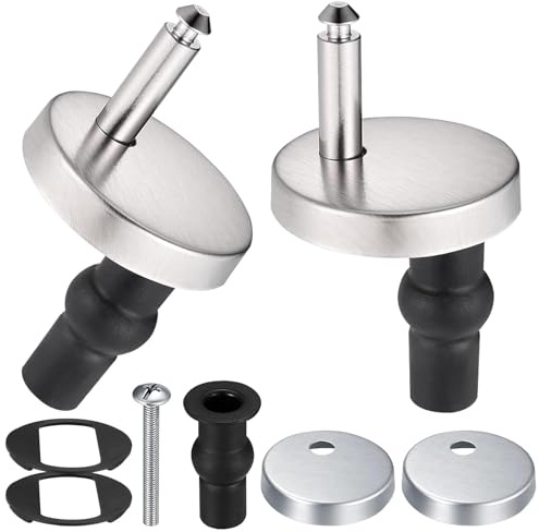 2 Bisagras Tapa WC, Fijación de Asientos Inodoro, Montaje Rápido, Acero Inoxidable, Ajuste Universal, con Goma Tornillos para Montar y Fijar la del Piezas Repuesto Ideales.