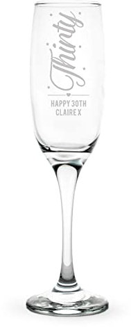 The Gift Experience Personalised 30th Birthday Prosecco Glass, Bespoke Gift, Birthday Gifts, Personalised Gifts