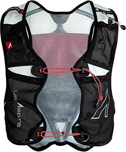 Ultraspire Momentum Hydration - Chaleco minimalista de carreras de 6 litros - 2.0 negro/rojo, mediano (32-38 pulgadas)