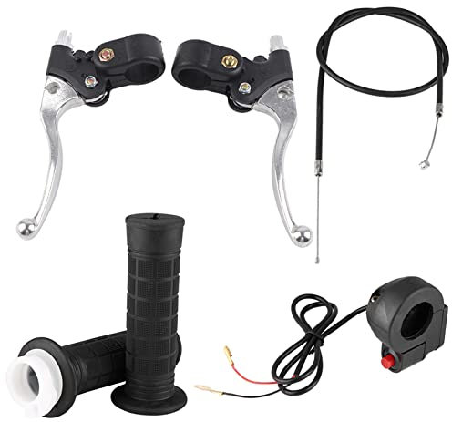 Qiilu Paire de leviers de Frein, poignées Interrupteur Marche/arrêt Kit de leviers de Frein d'accélérateur pour Pocket Bike Mini Moto
