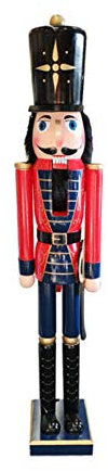 Traditional Nutcracker Life Size Soldier Christmas Decoration Giant 5 Foot or 60 150cm Extra Large Home Shop Window Decor Handmade Wooden Nut Cracker Luxury Standing Sized Retail Display Centrepiece