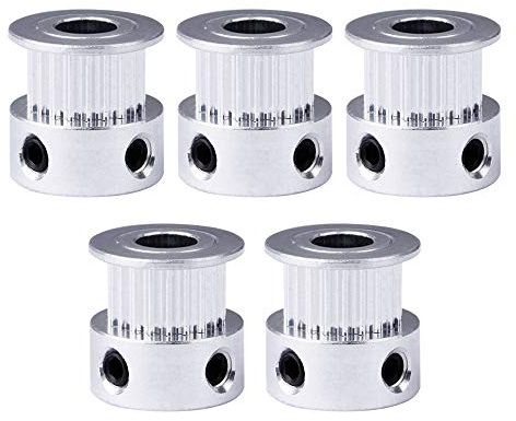 5 Stück Aluminium GT2 Zahnscheibe 20 Zähne Bohrung 6,35mm 3D-Druckerteile | Saipor GT2 Riemenscheibe für 3D Drucker Reprap 6mm Breite Zahnriemen