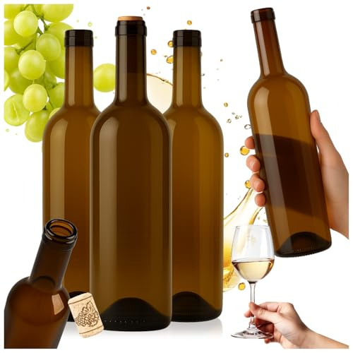SUPERBUTELKI.PL Lot de bouteilles de 750 ml, bouteilles en verre vides à remplir, bouteilles décoratives, verre élégant et moderne, bouteilles en verre de qualité supérieure