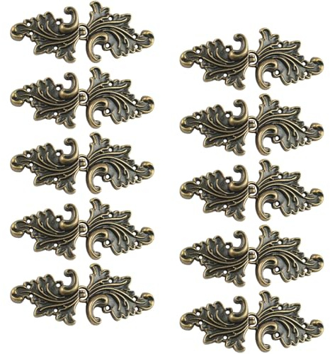 CRAFFANCY Umhang-Verschlüsse, 10 Paar Vintage Umhang Nähen auf Haken und Augen Verschlüsse Wirbelblatt Form Cardigan Clips für Kleidung Pullover Schal Antik (Stil 3)