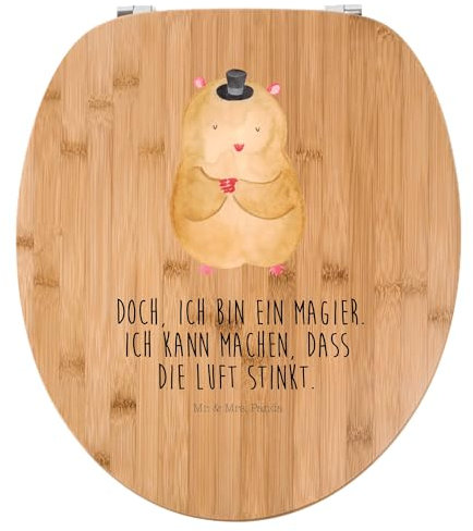 Mr. & Mrs. Panda Motiv WC Sitz Hamster Hut - Geschenk, WC-Sitz, Zwerghamster, Klobrille, Magier, Toilette, Tiere, Zauberer, Toilettendeckel, lustige