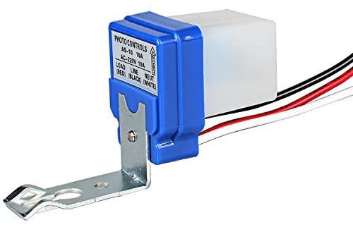 JIQI Twilight Switch Twilight Sensor 220V AC 10A Automatic Light Switch Road Light Switch with Photocell Light Sensor Twilight Switch Photo Switch Light Control Switch for Outdoor Use