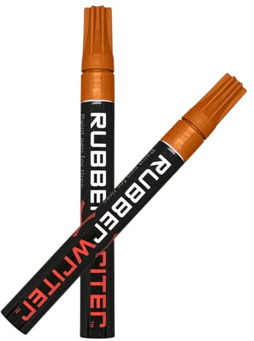 ColorLugs RubberWriter Paint Pen for Car Tires | Oil-Based Marker for Tire Lettering | Waterproof Ink | Fast Drying | Medium Size Tip | Apply at Home | Color: Orange | Pack of 2 Pens