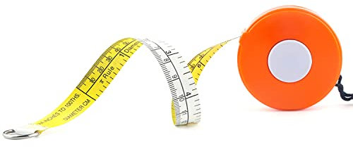 WINTAPE Cinta métrica de 2 m, cuerpo 200 cm, con enrollado automático, de sastre, para medir el diámetro en mm, El diámetro puede obtenerse directamente