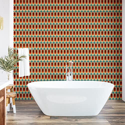 ABAKUHAUS Retro abziehbare & klebbare Tapete für Zuhause, Vintage Mode-Ethno, selbstklebendes Wohnzimmer Küchenakzent, 33 cm x 180 cm, Mehrfarbig