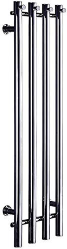 Scaldasalviette Scaldasalviette Elettrico, Montato a Parete 304 Acciaio Inossidabile 4 Barre Scaldasalviette Riscaldato Verticale Porta Accappatoio Accessori Bagno 90W (37,4 X 10,1 X 4,2 Pollici),
