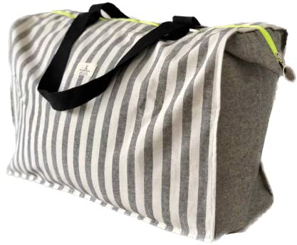 MY WANDER Damenhandtaschen - Damen Tasche groß Faltbare Stofftasche - Große Reisetasche für Frauen - Modische Frauen Reisetasche - Damen Handtasche 78x41x23cm 50L (GREY STRIPES)