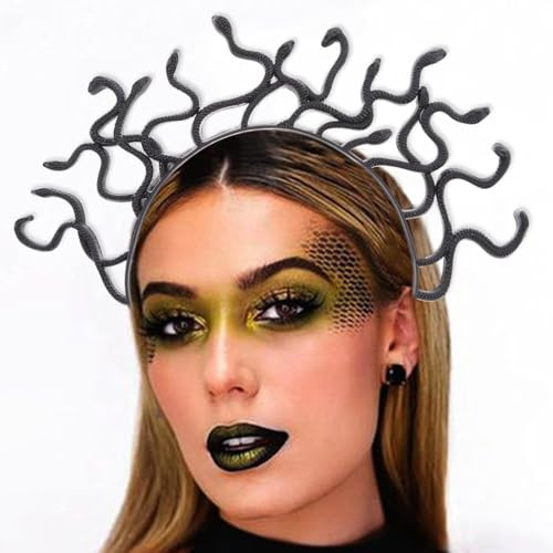 Zoestar Medusa Schlangen-Stirnband, schwarz, griechische Göttin, Kopfschmuck, Halloween-Anzieh-Kopfschmuck, Karneval, Party, Kostüm, Haarschmuck für Frauen und Mädchen