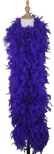 chaojukj 1,8 m 100 g Dunkellila Marabu-Federboa-Kostüm für Partys, Festivals, Stolz, Junggesellinnenabschied, Halloween, Weihnachten