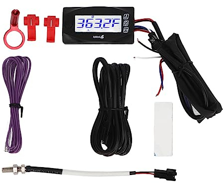 Thermomètre Numérique pour Moto 4 en 1, avec Bougie D'allumage, pour Culasse, Température, Tension, Temps RPM, DC12V (10mm)