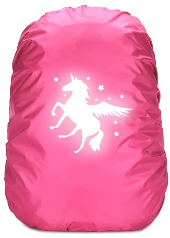 Leeelyan Housse de Protection Contre la Pluie 35L,Protection Pluie Sac à Dos,Housse Sac à Dos Imperméable Réfléchissante,Réutilisable,Camping Randonnée Voyage Cyclisme
