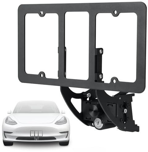 No Drill Front License Plate Holder Fit for 2020-2024 Model Y, 2017-2023 Model 3 with Safety Design, No Adhesives License Frame