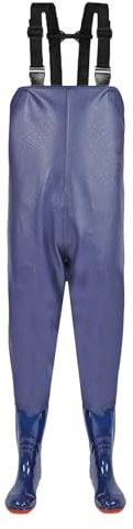Angel-Wathose für Herren, wasserdichte Latzhose, einteilige Wathose für alle Wassersportarten, Jagd, Wathose, Angelhose für Jagd, Camping, wasserdicht, atmungsaktiv, blau, 45